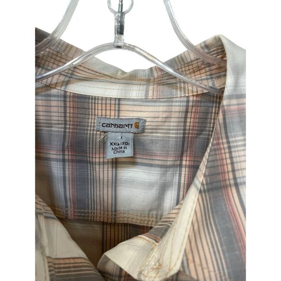 NWOT Carhartt Women’s Plaid Button Down Shirt Long Sleeve Western XXL 20 - Picture 2 of 7